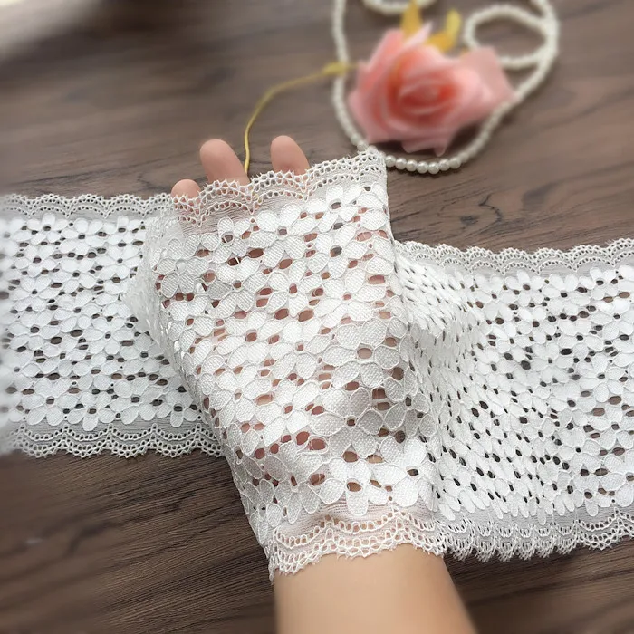 

18cm Width White Elastic Lace Trim Underwear Elastic Stretch Lace Trimmings Diy Sewing Garment Trims