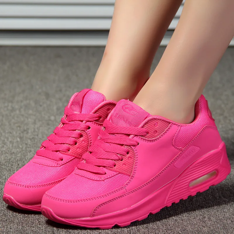 Прямая поставка; женская обувь с воздушной подушкой; Новинка года; модные кроссовки; женские кроссовки; tenis feminino Chaussure Femme; XYZ120 - Цвет: Розово-красный