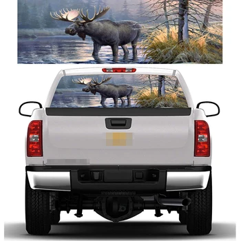 

Car Sticker Moose Rear Window Graphic Decal For Truck SUV Van Forest Animals Printed Car DIY Stickers Decoration Car-styling