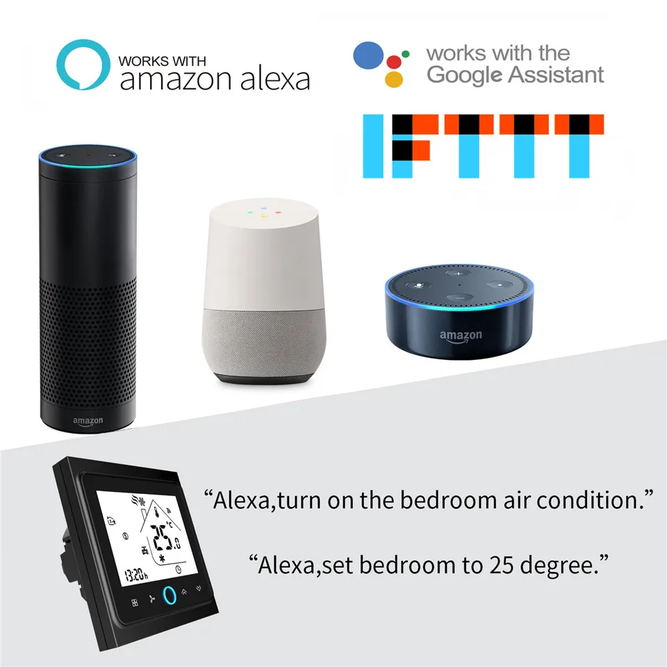 Wi-Fi термостат контроллер температуры ЖК-сенсорный экран подсветка для воды/газовый котел работает с Alexa Google Home 3A