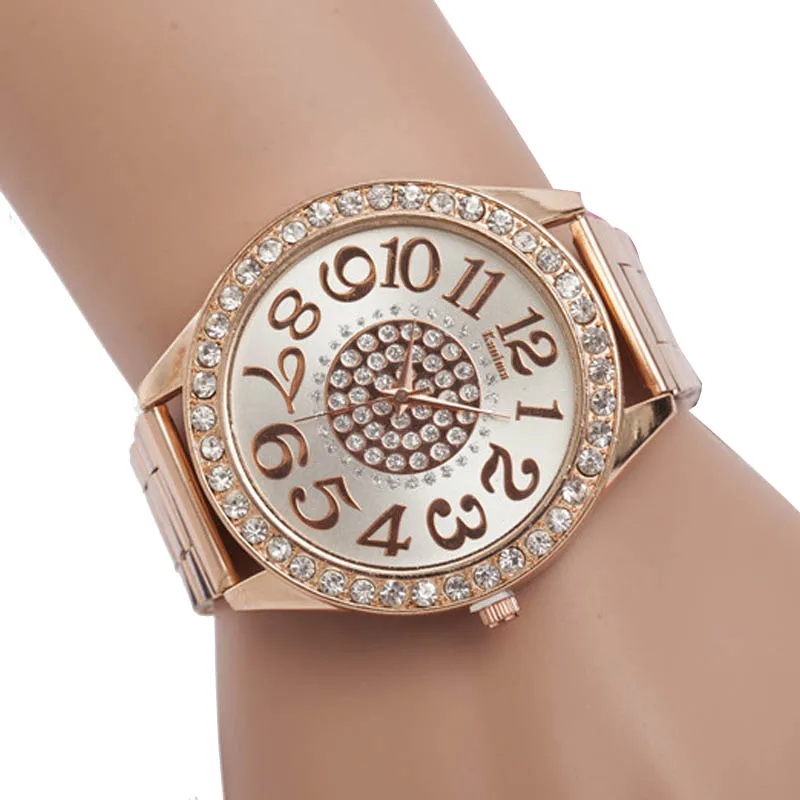 

Luxury Diamond Stainless Steel Sport Quartz Wrist Hour Dial Watch high quality Fashion 2018 Watch women watches luxury gold