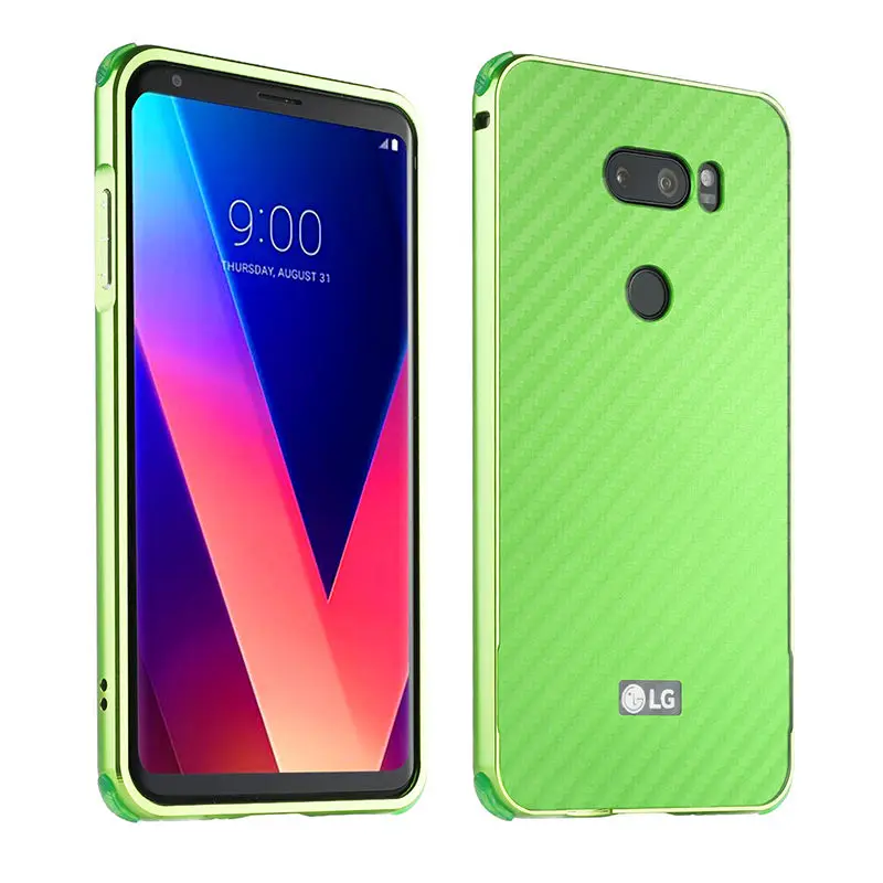 For LG V 30 V30 H930 H933 Case Aluminum Metal Frame+Carbon Fiber Hard Cover for Shockproof Phone Shell |