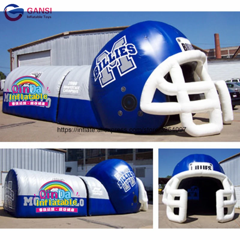 Commercial Outdoor New Inflatable Helmet Football Tunnel Inflatable Tunnel Tent With Free Air Blower teepee playhouse tent kids indoor or outdoor cubic tent with tunnel for children