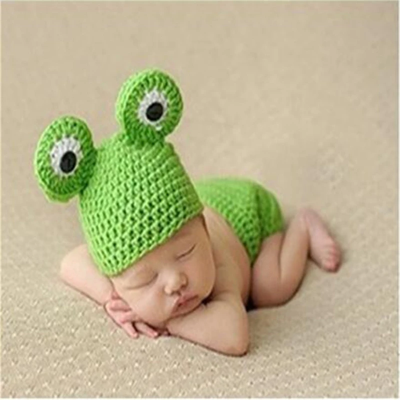 Реквизит для фотосессии новорожденных; детская шапка; Детские шапки «кроше»; Детский костюм лягушки; вязаный зеленый реквизит для фотосессии; Fotografia
