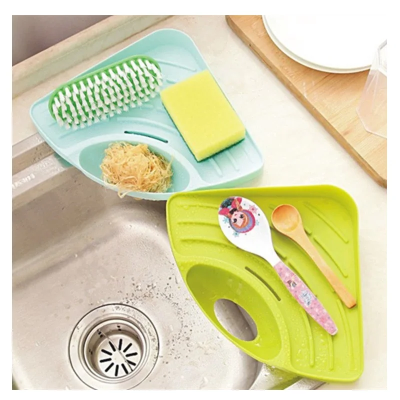 Multifunction Kitchen Sink Corner Storage Rack Sponge Holder Wall