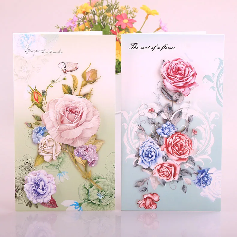  Three-dimensional Flower Greeting Card Creative Handmade Greeting Card Mother's Day Teacher's Day P - 32872151492