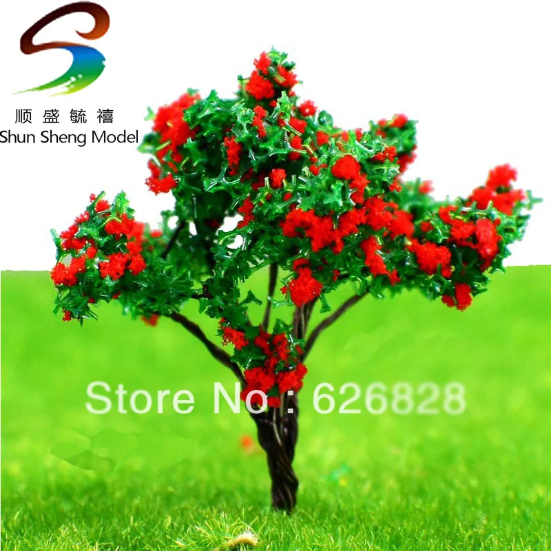 Goede 20 st schaalmodel boom model materiaal draad bloemen bloeit 6 cm