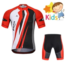 Enfants Ensemble De Maillot De Cyclisme V&ecirc;tements De V&eacute;lo De Montagne pour Enfants Manches Courtes Jersey Shorts Rembourr&eacute;s Ropa Cilismo Cyclisme VTT(China)
