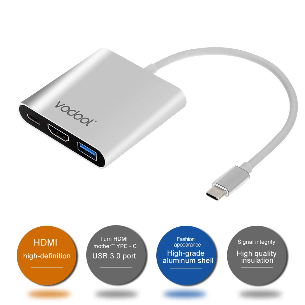 VODOOL 3 in 1 5 GBps Multiport Type C USB 3 0 HUB Adapter Type C