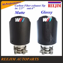 Stainless M Performance Carbon Exhaust Tip In 63mm (2.5″) Out 100mm (4″) car-styling Akrapovic exhaust car muffler tip