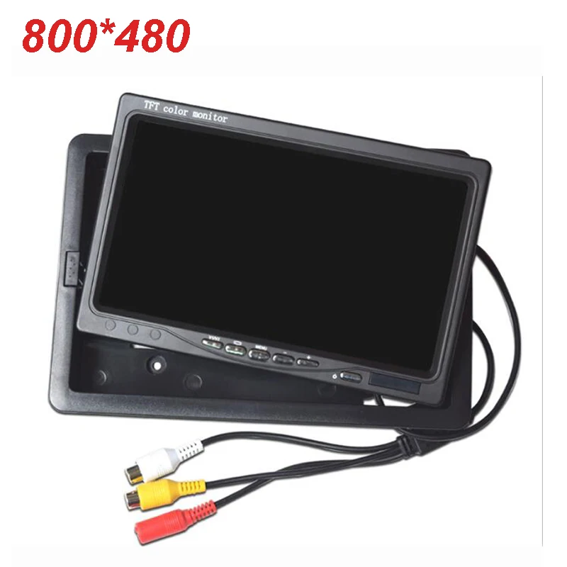 XYCING 7 дюймов TFT lcd цветной 800*480 автомобильный монитор для камеры наблюдения Автомобильная камера заднего вида-2 AV вход автомобильный монитор заднего вида - Цвет: Resolution-800 480