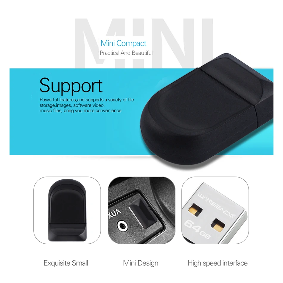 100% Real Capacity Super Tiny Mini USB Flash Drives USB 2.0  Pendrives 64GB 32GB 16GB 8GB 4GB Thumbdrive USB Memory Stick