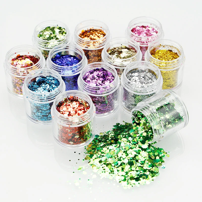 

2 Bottles Mixed Eye Glitter Sequins Nail Confetti Craft Body Face Sequins Decorations Diy Sewing For Garment Bags Accessories