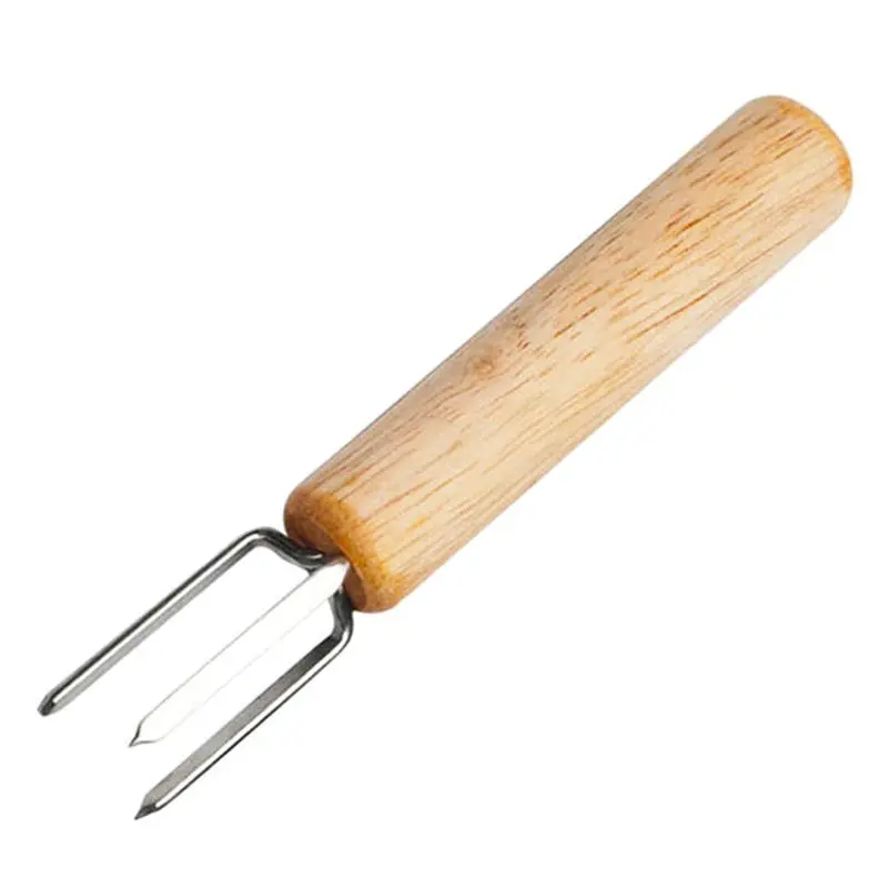 

Creative wooden stainless steel barbecue fork holder fork party food kebab hot dog kitchen tools outdoor barbecue accessories