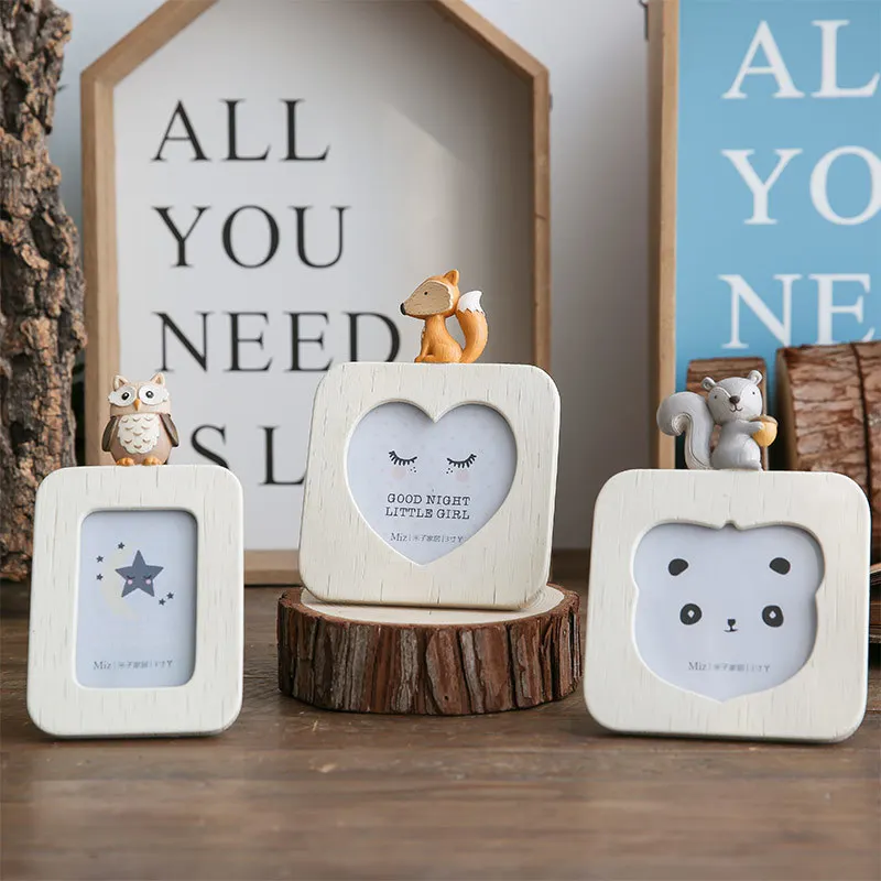 Buy 3 Pieces Photo Frame Cute Animal Figurine Small