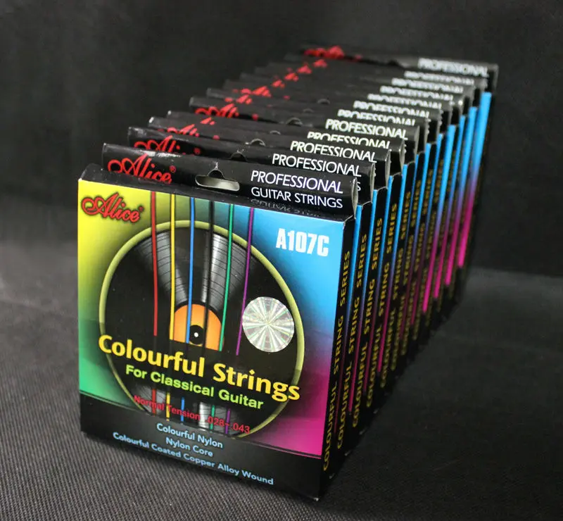 12 Sets Alice A107C PROFESSIONAL GUITAR STRINGS Nylon Colorful