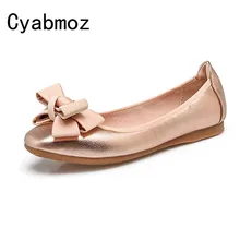 Cyabmoz торговая марка новые Для женщин плоские квадртаные носки с галстуком-бабочкой; туфли с мягким задником на гибкой подошве; удобная женская обувь; оригинальная обувь; лоферы; обувь для вождения Большие размеры 34–42