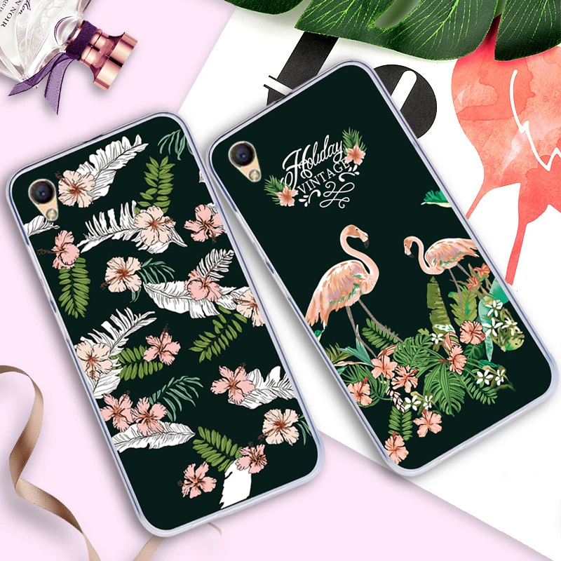 Case ZB501KL Cover Silicone Phone Bags For Asus ZenFone Live ZB501KL 3 Go Cases Painted Flamingo Flower Shell Protective