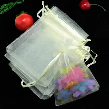 

11x16cm Jewelry Packing Drawable Organza Bags Wedding Gift Bags Organza Pouch Wedding Party Favor Gift Bag