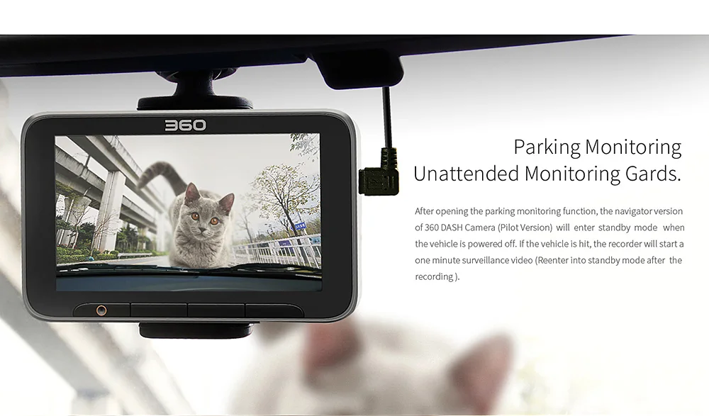 360 J511C 1080P Car DVR 3.0 165 Degree Ambraella A12 3.0MP Car Camera WDR Night Vision Detector WIFI Dashcam with 16G Card (3)
