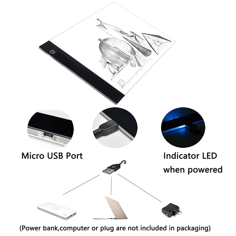 Светодиодный светильник, доска для рисования, акриловая, А4, светильник, коробка для рисования, эскиз, планшет, Трассировка, доска для художника, пустой холст для рисования акварелью