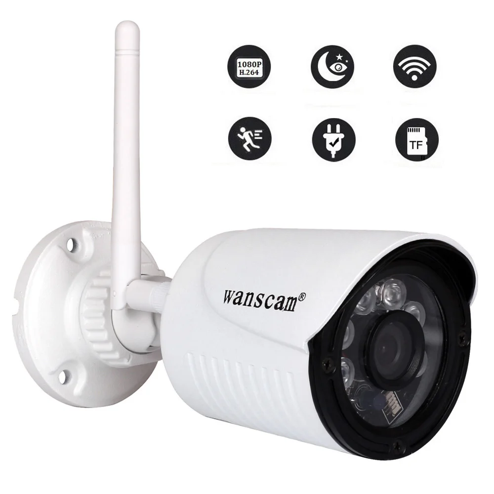 

1080P Wireless IP Camera P2P 4X Zoom Outside Weatherproof Two-way Audio CCTV Security Wi-Fi Cam Motion Detection SD Card IR 20M