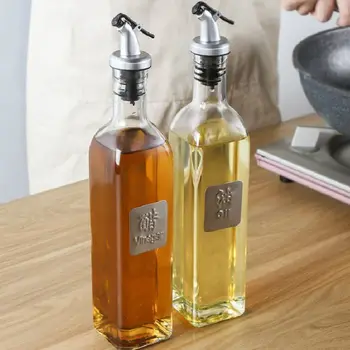 

Cooking Season Bottle Dispenser Wine Sauce Bottle Dust-proof Kitchen Bar Tools AccessoriesGlass Storage Bottles For Oil Vinegar