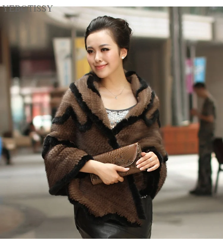 genuine knit mink fur shawl capes (10)