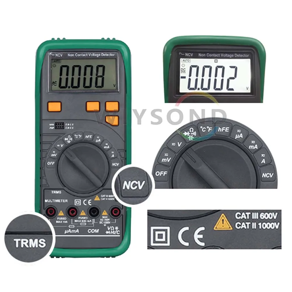 

M068 MS8268N PRO TRUE RMS Auto Range AC DC Voltage Current Frequency Resistance Capacity Diode Test Tester Digital Multimeter
