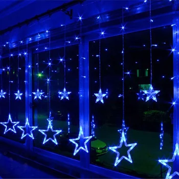 

138 Leds Bulbs Romantic Stars Modelling LED Xmas Optical String Flashing Light Christmas Shinning String Leds 4 Different Types