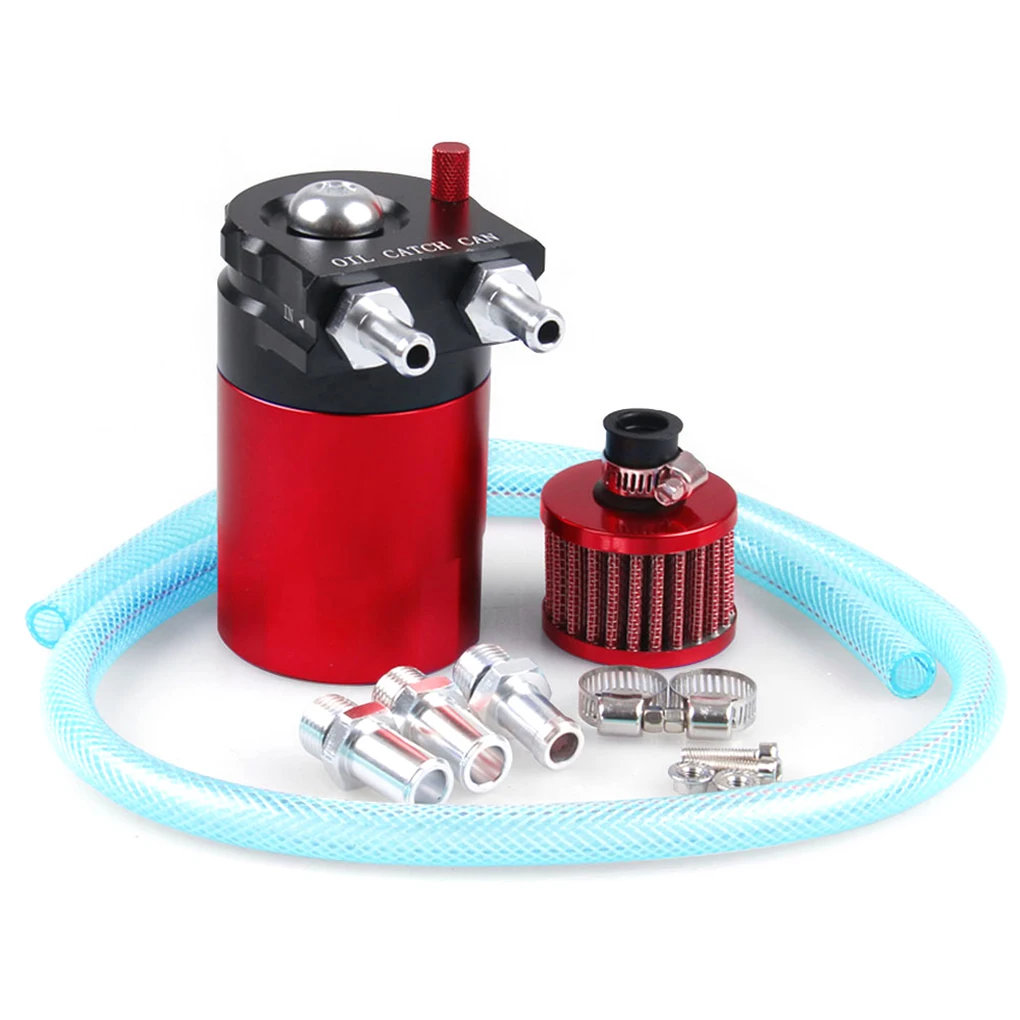 

Universal 300ML Car Engine Oil Catch Reservoir Breather Can Filter Cylinder Aluminum Alloy DIY Accessories