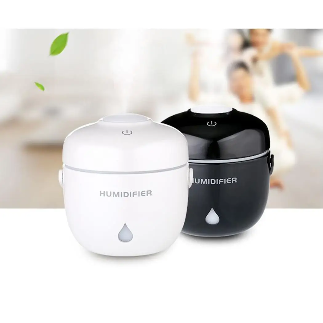 

Ultrasonic Cool Mist Humidifier USB Aroma Essential Oil Diffuser Air Purifier Rice Cooker Shaped Household Appliance for Office