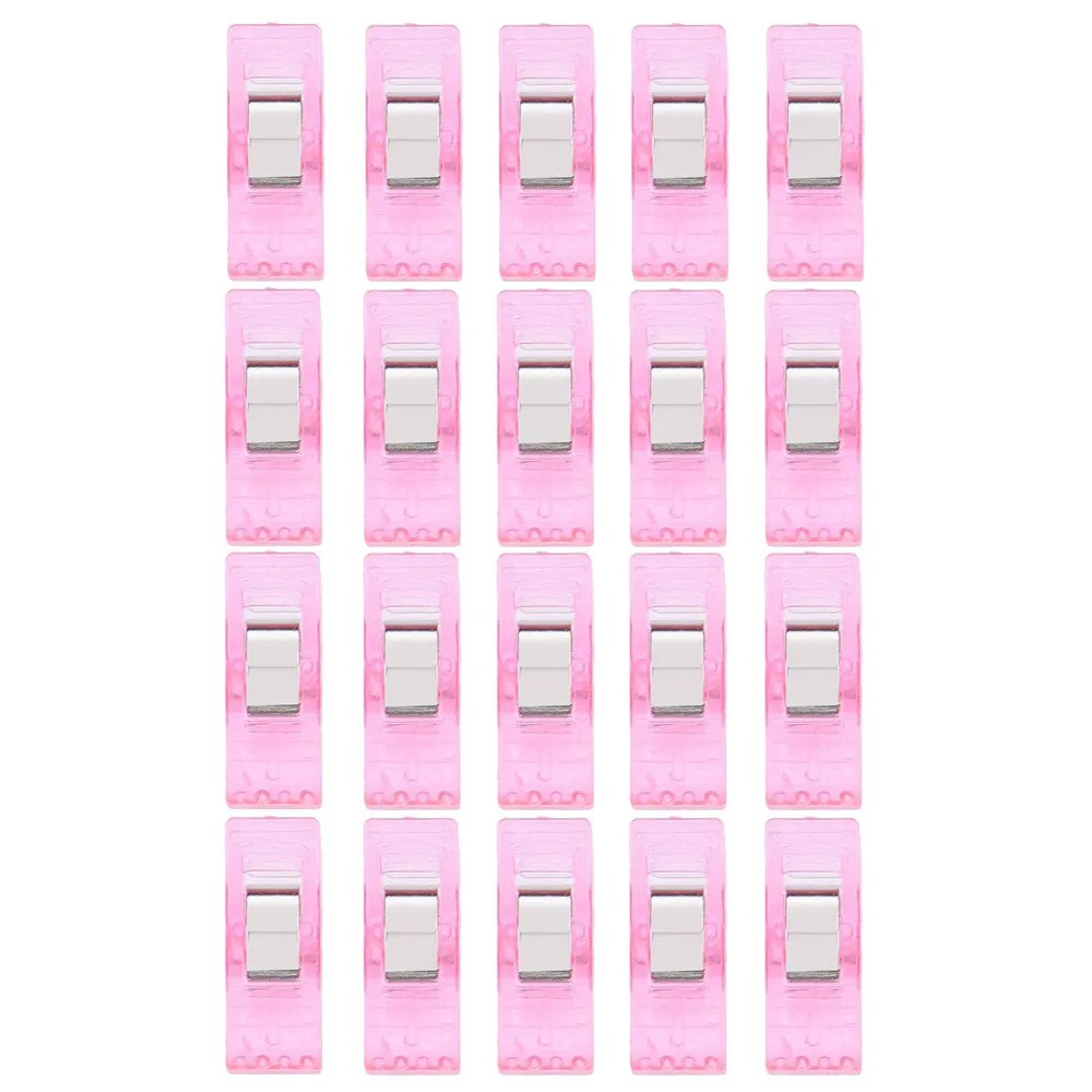20 шт./партия колышки пластиковые прищепки красочные Швейные Ремесло Стёганое одеяло Переплет пластиковые зажимы пакет швейные принадлежности - Цвет: Розовый