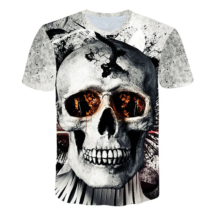 Newest 3D Printed Skulls Pattern T-shirt Summer Fashion Men Tops tee Men Casual Breathable T-shirt O-neck Short Men T-shir - Цвет: TX-954