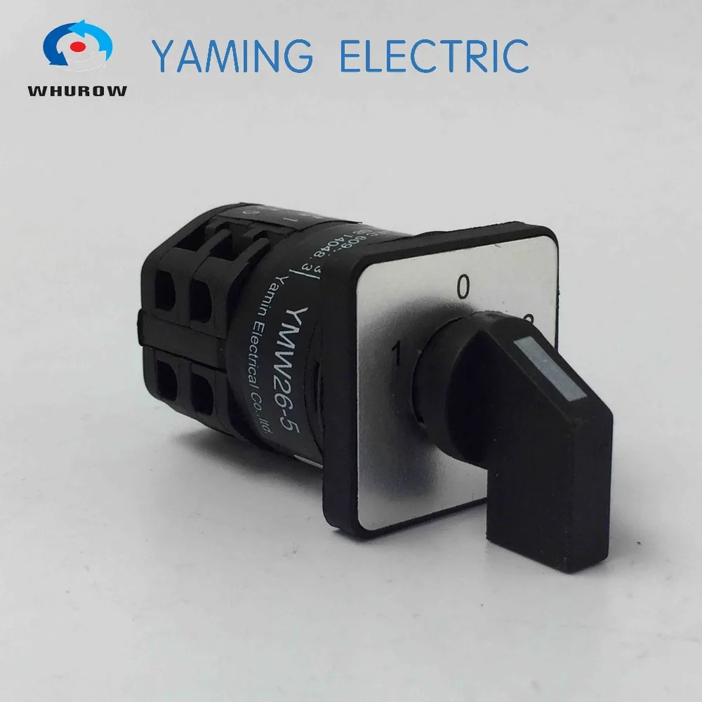 

YMW26-5/2 Rotary switch 3 postion 5A 2 poles 8 terminals universal changeover cam switch silver contact
