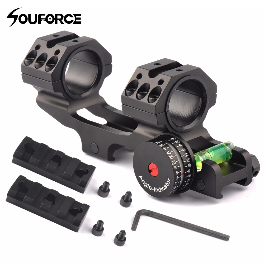 Ceny 3 kształt Tactical 25.4 30mm zakres pierścień podstawa góra ze wskaźnikiem kąta i Spirit Buble poziom dla akcesoria myśliwskie