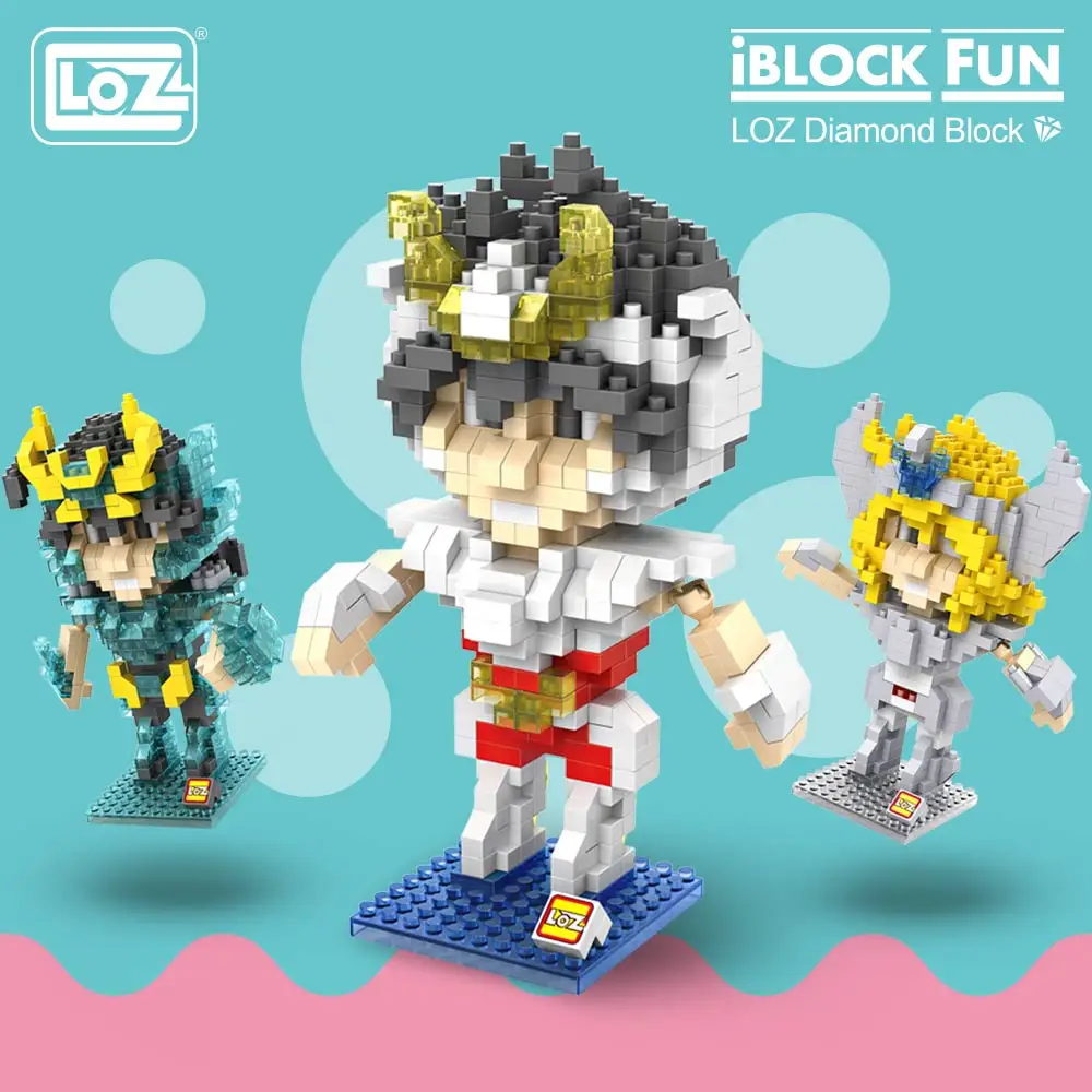 

LOZ Diamond Blocks Saint Japanese Anime Action Figures Micro Building Blocks Seiya Plastic Assembly Children Toys for Boys DIY