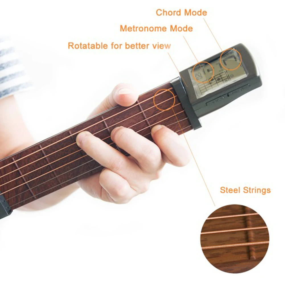 SOLO портативный гитарный аккорд-тренажер Карманный гитарный практический инструмент LCD музыкальный струнный инструмент аккорд-тренажер инструменты для начинающих