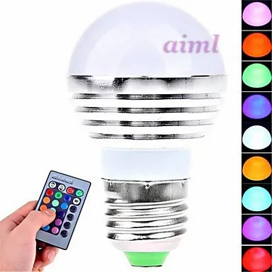 5 шт. E26/E27 3 Вт LED 180 лм RGB с дистанционным управлением Круглые лампы AC 85 265 в|globe bulb|3 w