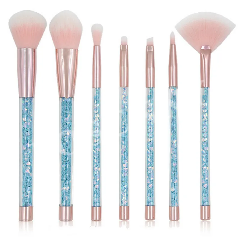 

7 Pcs Unicorn Glitter Diamond Crystal Handle Makeup Brushes Set Powder Foundation Eyebrow Face Make Up Brush Cosmetic Tool Kit