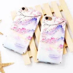 Роскошь для iPhone 6 6 S 7 8 плюс X снег гора Fuji Cherry Blossom матовый Графический задняя крышка-чехол для телефона установлены в виде ракушки сумки