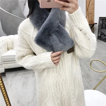 

2018 New Limited Women Adult Ring Winter Hijab The Korean Version Of Fox Fur Imitation Mink Collar Hat Really Long Winter Woman