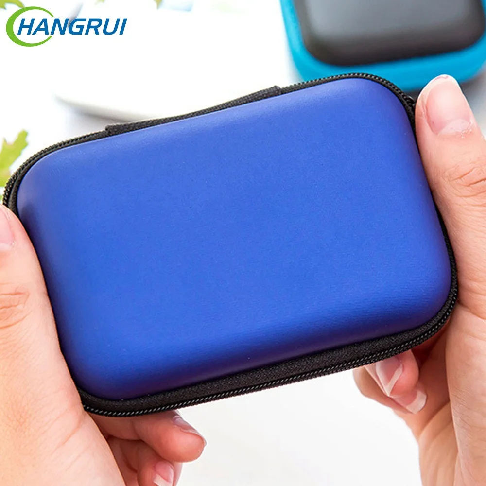 Hard Zipper Mini Earbuds Earphone Bag Mobile Phone Data Cable Charger