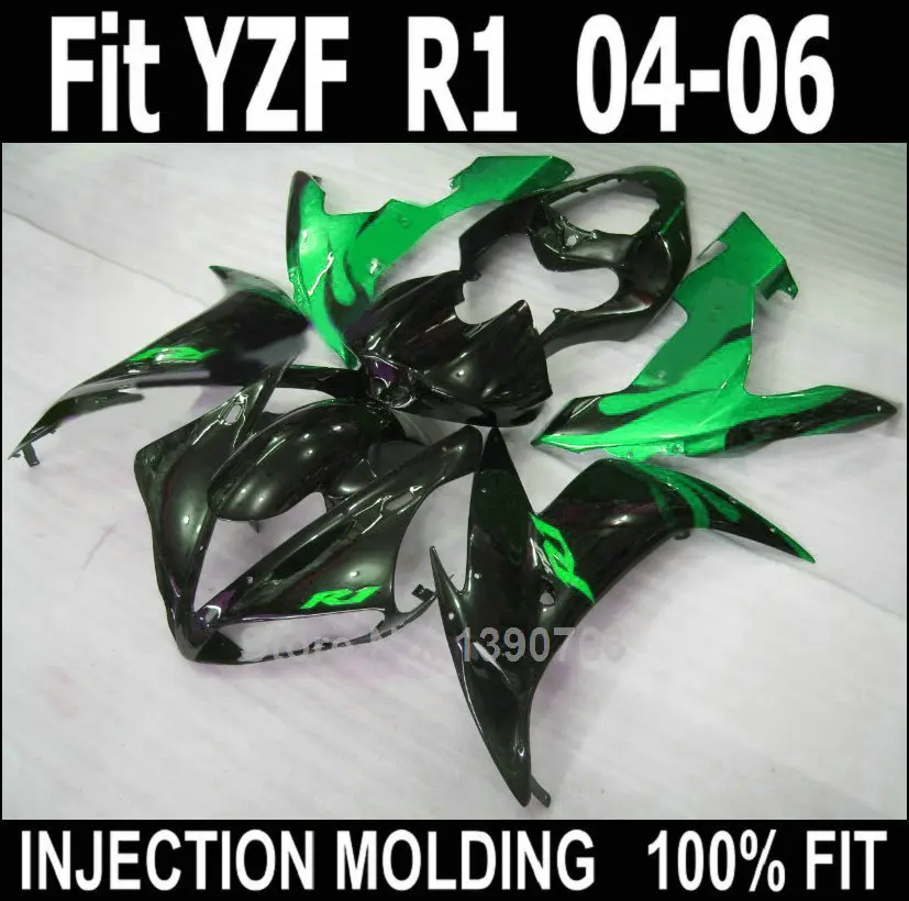 

Fit 100% for Yamaha injection molding fairings YZF R1 2004 2005 2006 green black white fairing kit YZFR1 04 05 06 NV94