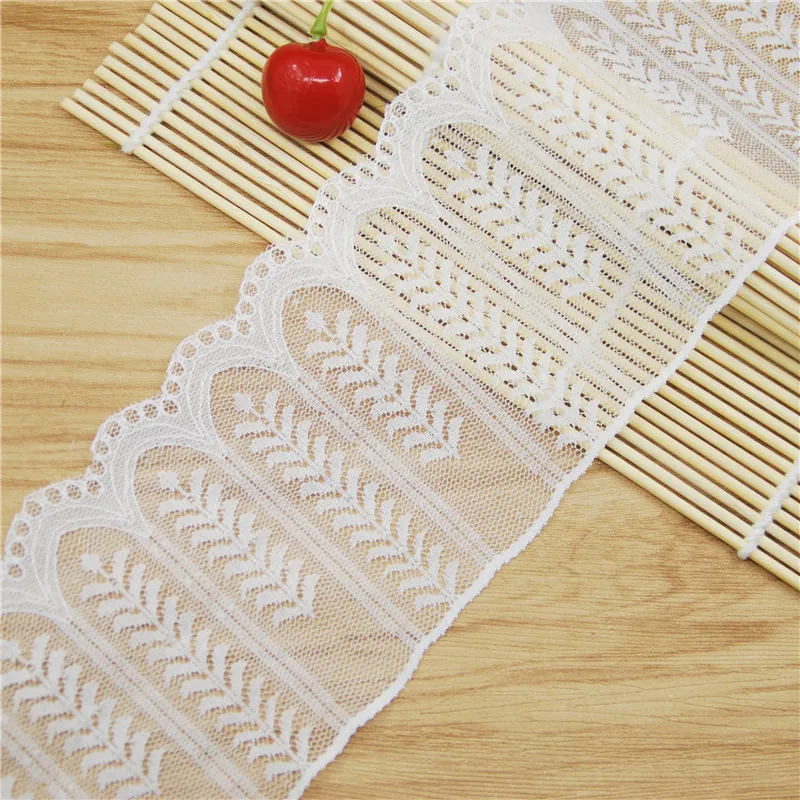 

90mm Polyester Lace Trim White Fabric Sewing Accessories Cloth Wedding Dress Decoration Ribbon Craft Supplies 150yards L5210
