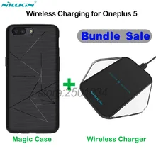 Original NILLKIN Phone Wireless Charger Charging Pad + Wireless Charging Receiver Case for Oneplus 5 One plus 5 Put and Charge