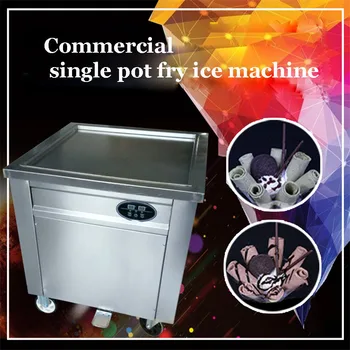 

220V 110V fry ice cream machine Stainless steel Commercial single pot fry ice machine CBJF-1DA-600 frying ice pan