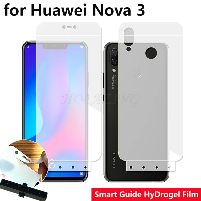 

Smart Guide Tool Soft AUTO Fixed Hydrogel Film Full Cover Screen Protector for Huawei Nova 3 6.3" Optional Front & Back