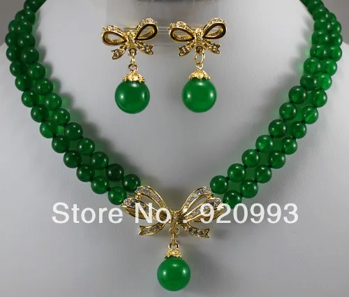 

free P&P2 row 8mm green jade Amethyst necklace+ flower pendant earrings