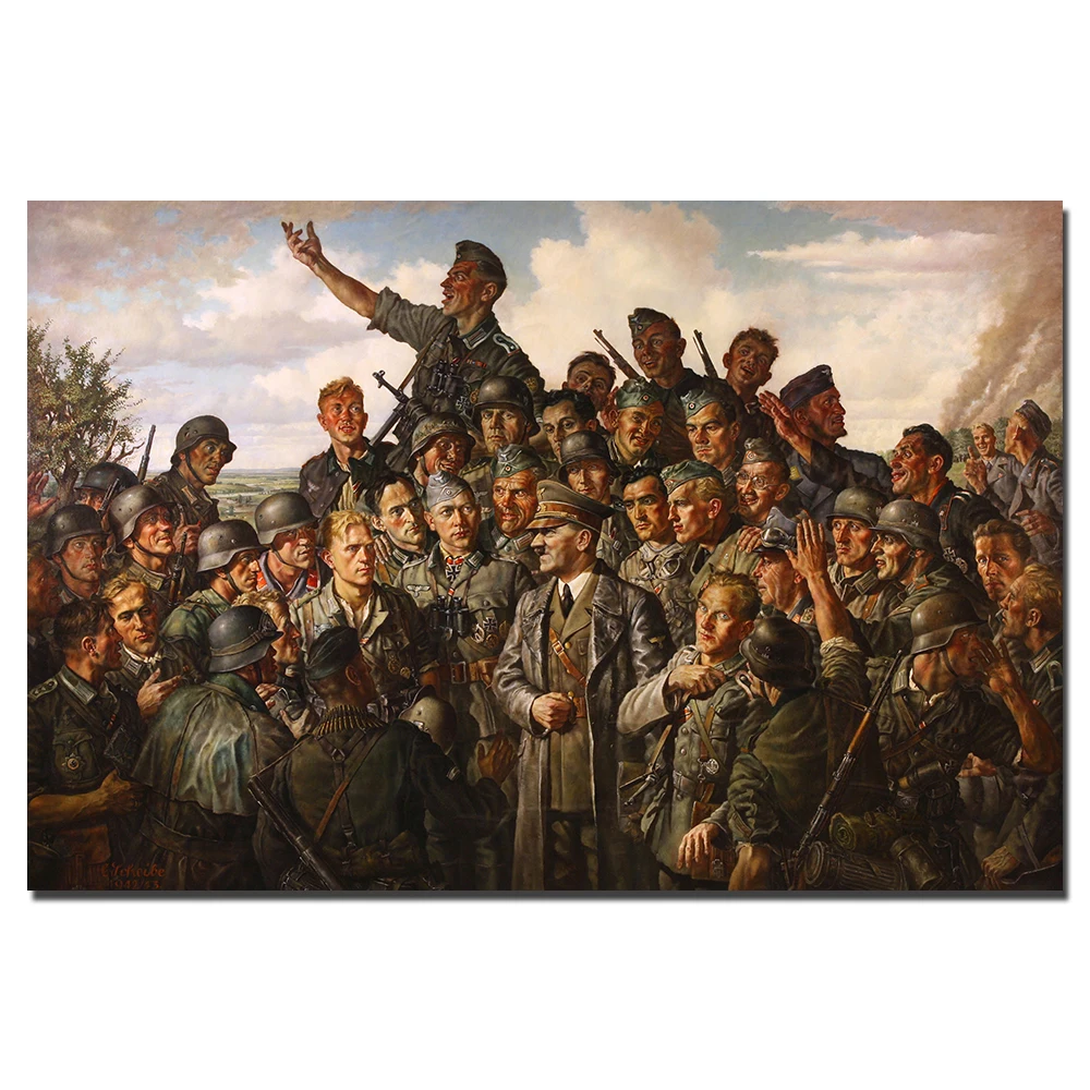 

German Soldiers Canvas Painting Home Decor Poster Wall Art Pictures for Living Room D13